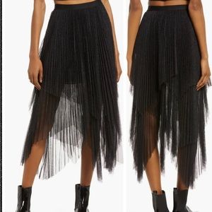 All Saints Veena Asymmetric Skirt black size 2 new never worn